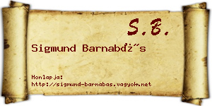 Sigmund Barnabás névjegykártya
